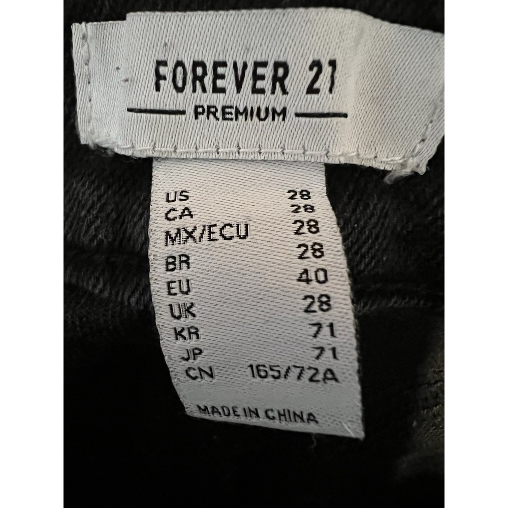 Forever 21 Premium Women's Size 28 Black Cargo Jeans Skinny Utility Pants - Picture 4 of 5